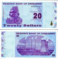 *20 dolárov Zimbabwe 2009, P95 UNC - Kliknutím na obrázok zatvorte -